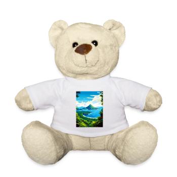 Saint Lucia Caribbean Vintage Travel Poster WPA - Teddy Bear - white - Front