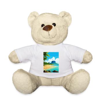 Mauritius East Africa Vintage Travel Poster WPA - Teddy Bear - white - Front
