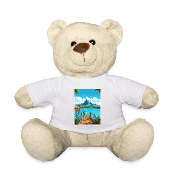 Bora Polynésie Française Vintage Voyage Poster WPA - Nounours - blanc - Devant