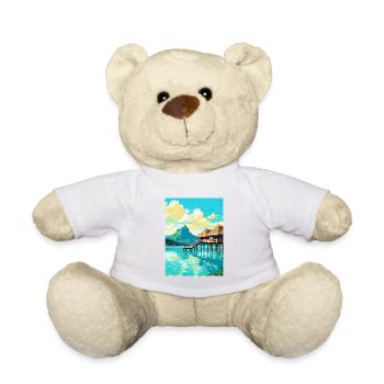 Bora Polynésie Française Vintage Voyage Poster WPA - Nounours - blanc - Devant