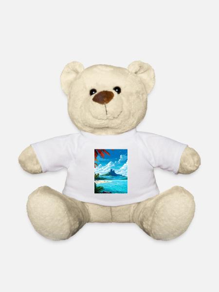 Bora Polynésie Française Vintage Voyage Poster WPA - Nounours - blanc