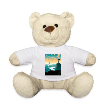 Rio De Janeiro Brésil Vintage voyage affiche WPA - Nounours - blanc - Devant
