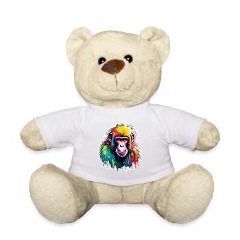 Monkey / Animal / Zoo / Babian / Wild / Comic - Teddy Bear - white - Front