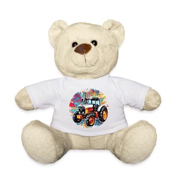 Tractor / Agriculture / Farmer / Field Work - Teddy Bear - white - Front