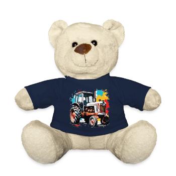 Tractor / Agriculture / Farmer / Field Work - Teddy Bear - french navy - Front