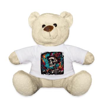 Crâne / Crâne / Squelette / Gothique / Tatouage - Nounours - blanc - Devant