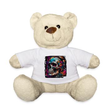 Crâne / Crâne / Squelette / Gothique / Tatouage - Nounours - blanc - Devant
