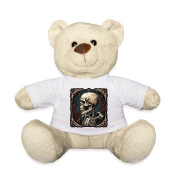 Crâne / Crâne / Squelette / Gothique / Tatouage - Nounours - blanc - Devant
