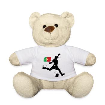Fußball Spieler Explosion Portugal EM 2024 Symbol - Teddy - Weiß - Vorne