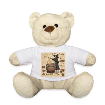 Manuel de la sorcière / grimoire / Halloween / automne - Nounours - blanc - Devant