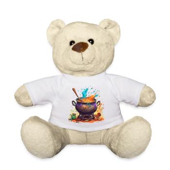 Cooking Pot / Witch's Cauldron / Halloween / Magic - Teddy Bear - white - Front