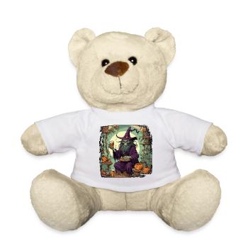 Manuel de la sorcière / grimoire / Halloween / automne - Nounours - blanc - Devant