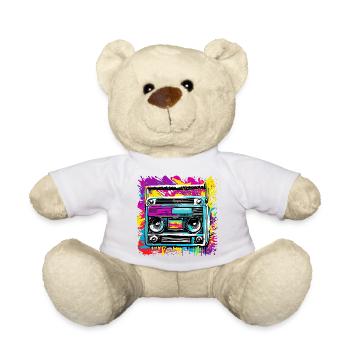 Radio / Analogique / Musique / Fréquence / Haut-parleurs - Nounours - blanc - Devant