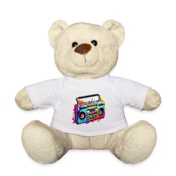 Radio / Analogique / Musique / Fréquence / Haut-parleurs - Nounours - blanc - Devant