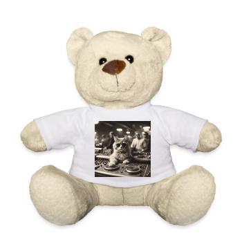 Katze / Tier / Foto / Sepia / Retro / Vintage / DJ - Teddy - Weiß - Vorne