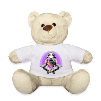 Faultier in Meditation - Teddy - Weiß - Vorne
