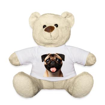 Ein glücklicher Mops - Teddy - Weiß - Vorne