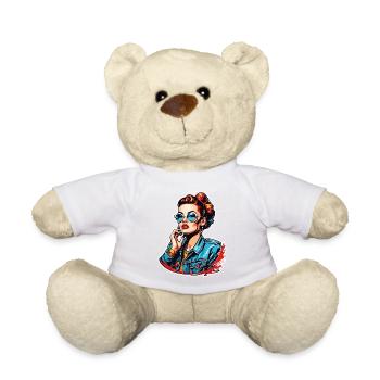 Rockabilly / Pin-up Girl / Frauenpower / 50er - Teddy - Weiß - Vorne