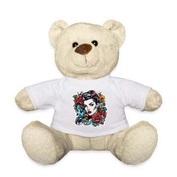 Rockabilly / Pin-up Girl / Frauenpower / 50er - Teddy - Weiß - Vorne