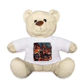 Logo moto / Moto / Deux-roues / Véhicule / Moteurs - Nounours - blanc - Devant