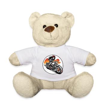 Logo moto / Moto / Deux-roues / Véhicule / Moteurs - Nounours - blanc - Devant