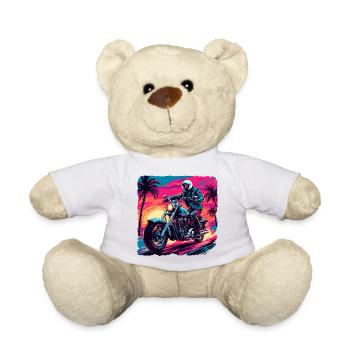 Logo moto / Moto / Deux-roues / Véhicule / Moteurs - Nounours - blanc - Devant