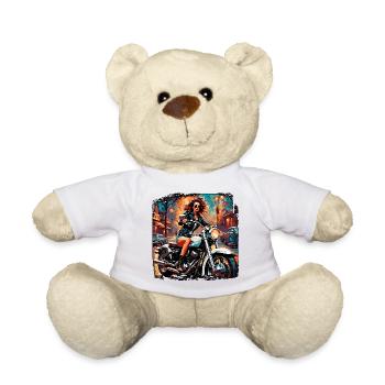 Logo moto / Moto / Deux-roues / Véhicule / Moteurs - Nounours - blanc - Devant