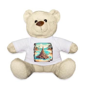 Sandcastle / Building / Playing / Castle / Holiday - Teddy Bear - white - Front