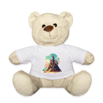 Sandcastle / Building / Playing / Castle / Holiday - Teddy Bear - white - Front