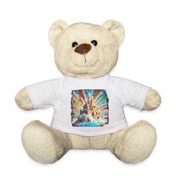 Sandcastle / Building / Playing / Castle / Holiday - Teddy Bear - white - Front