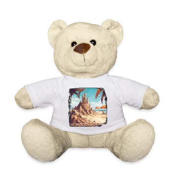 Sandcastle / Building / Playing / Castle / Holiday - Teddy Bear - white - Front