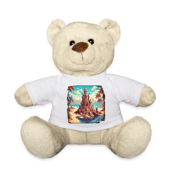 Sandcastle / Building / Playing / Castle / Holiday - Teddy Bear - white - Front