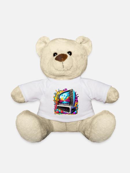 TV / Fernseher / Analog / Röhrenfernseher / Retro - Teddy - Weiß