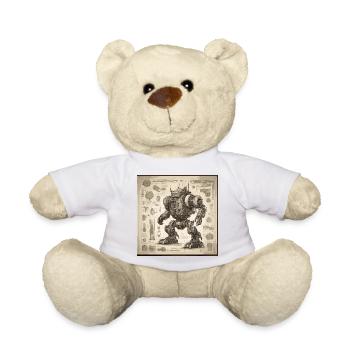 Plan / Sépia / Vintage / Rétro / Robot - Nounours - blanc - Devant