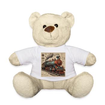 Bauplan / Sepia / Vintage / Retro / Roboter - Teddy - Weiß - Vorne