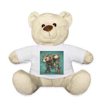 Plan / Sépia / Vintage / Rétro / Robot - Nounours - blanc - Devant