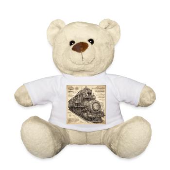 Bauplan / Sepia / Vintage / Retro / Roboter - Teddy - Weiß - Vorne