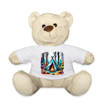 Forest / Wild / Tent / Wilderness / Trees / Life - Teddy Bear - white - Front