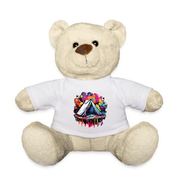Forest / Wild / Tent / Wilderness / Trees / Life - Teddy Bear - white - Front