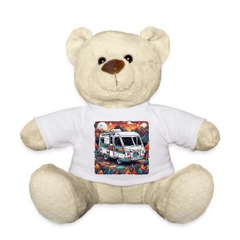 Camping-car / Camping-car / camping / Roadtrip / Voyage - Nounours - blanc - Devant
