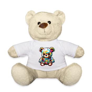Teddybär / Kuscheltier / Stofftier / Geschenkidee - Teddy - Weiß - Vorne