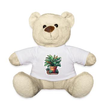 Plante d’intérieur / Plante en pot / Décoration / Pot - Nounours - blanc - Devant