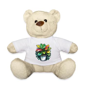 Plante d’intérieur / Plante en pot / Décoration / Pot - Nounours - blanc - Devant
