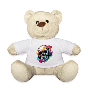 Crâne / Crâne / Squelette / Gothique / Tatouage - Nounours - blanc - Devant