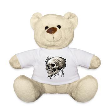 Crâne / Crâne / Squelette / Gothique / Tatouage - Nounours - blanc - Devant