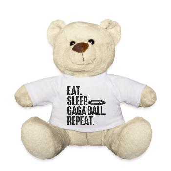 Eat. Sleep. Gaga Ball. Repeat. Dodgeball Gagaball - Teddy Bear - white - Front