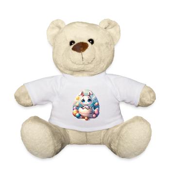 Space Bunny sur la planète de l’œuf de Pâques fissuré - Nounours - blanc - Devant