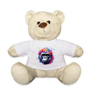 Animal in soap bubble / childlike / cute / gorilla - Teddy Bear - white - Front
