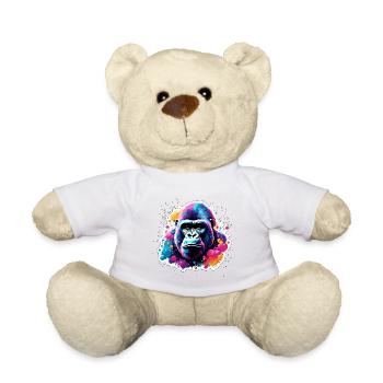 Animal in soap bubble / childlike / cute / gorilla - Teddy Bear - white - Front