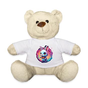 Animal in Soap Bubble / Childlike / Cute / Bunny - Teddy Bear - white - Front